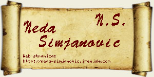 Neda Simjanović vizit kartica